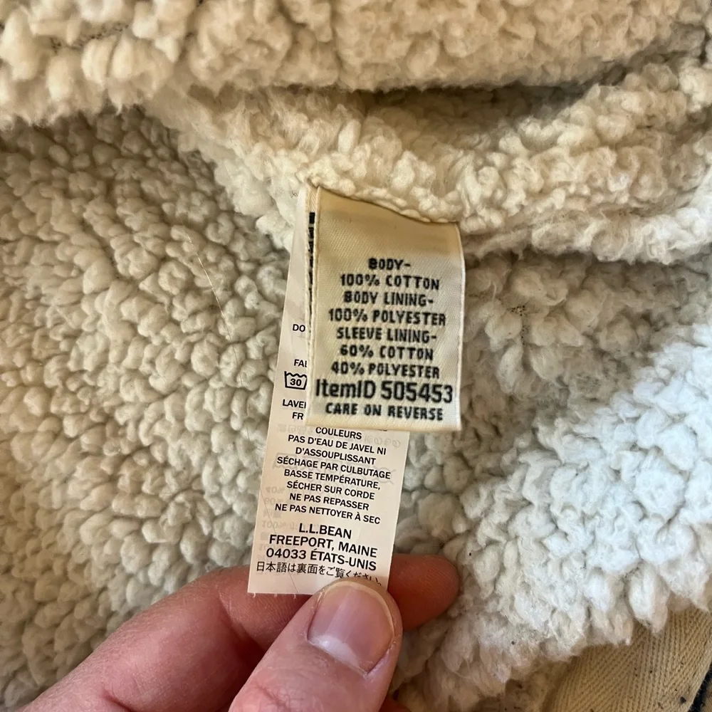 L.L. Bean Scotch Plaid Flannel Sherpa Lined Zip Up Hoodie - Picture 4 of 9